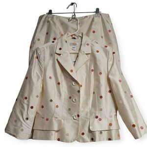 🌹 SALE! NWT TALBOTS CLASSY SILK 2 PIECE POLKA DOT SUIT WEAR SEPARATELY $228